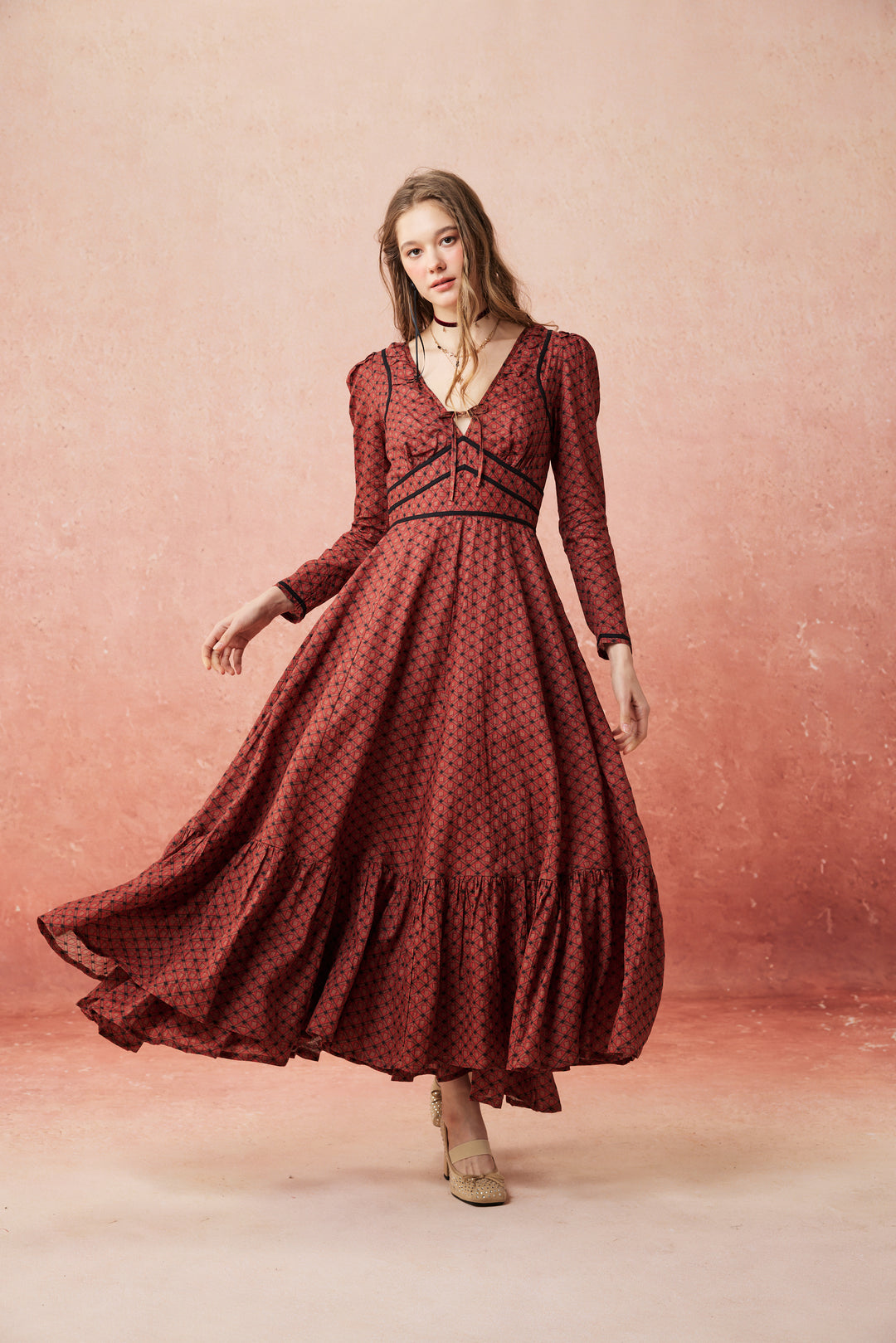 Chelse 19 |Longsleeved Linen Dress Gown