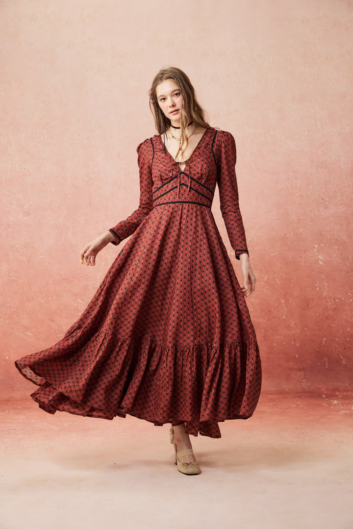 Chelse 19 |Longsleeved Linen Dress Gown