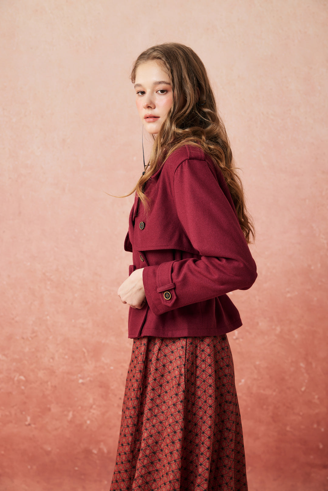 Moira 21 | 100% wool cropped trench coat