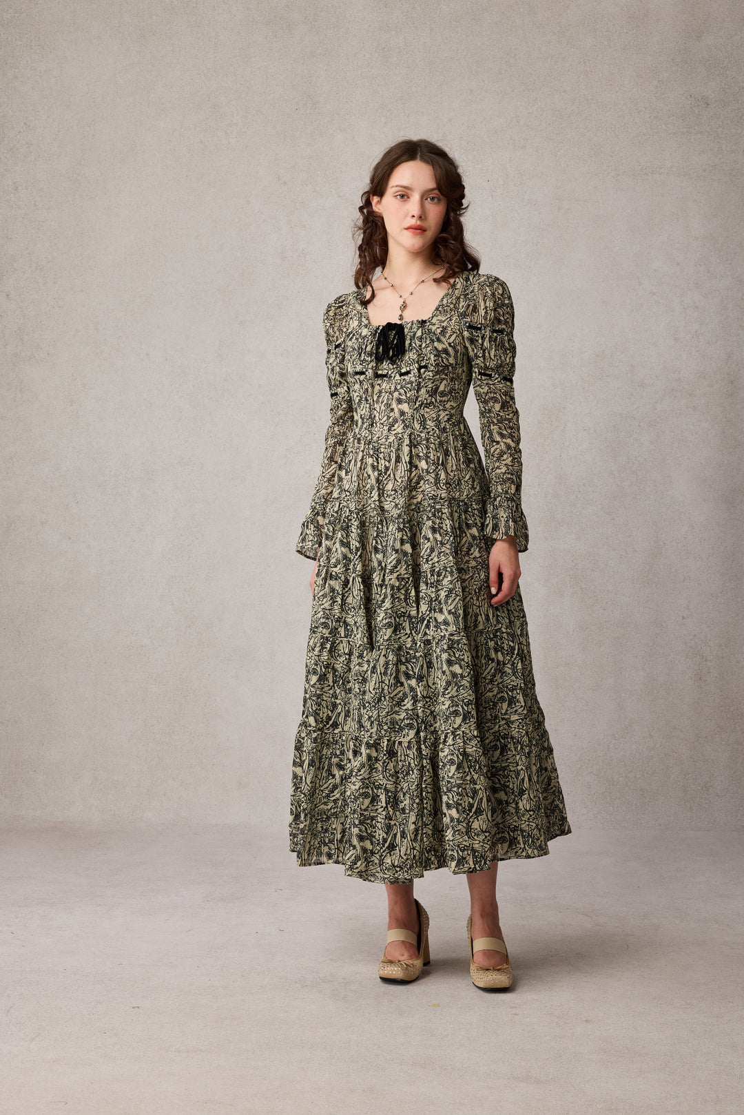 Queena 22 | Empired Maxi linen dress