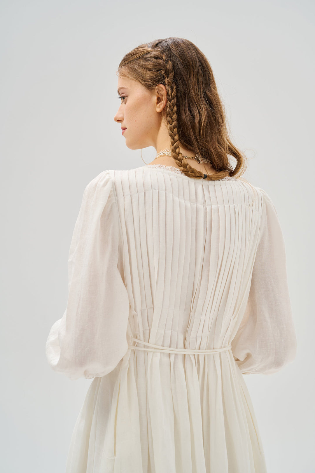 Josefina 19 | Dreamy Pleated Linen Dress Gown Dress / XL Josefina 19 | Dreamy Pleated Linen Dress Gown Dress / XL