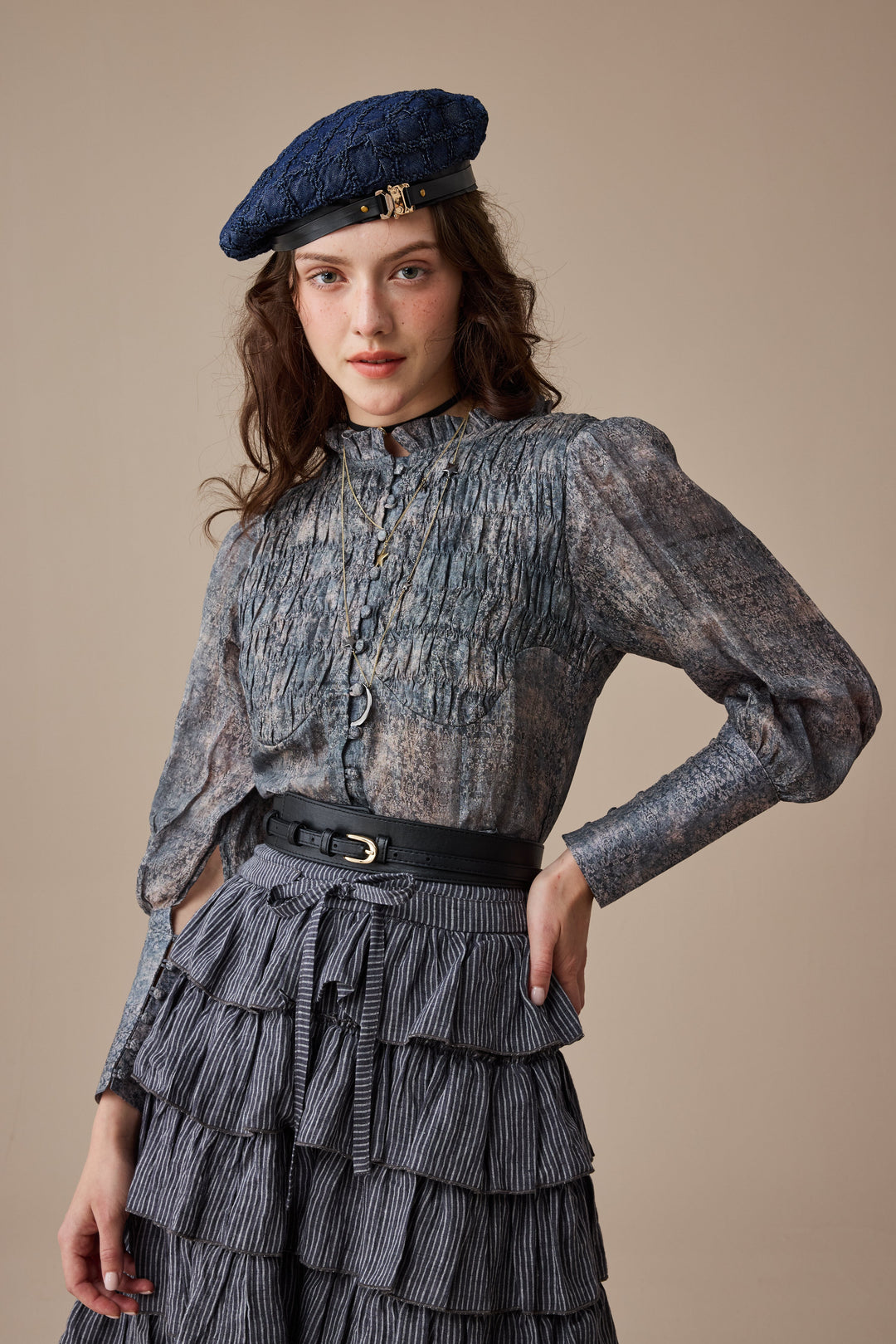 Clove 9 | smocked longsleeved linen blouse