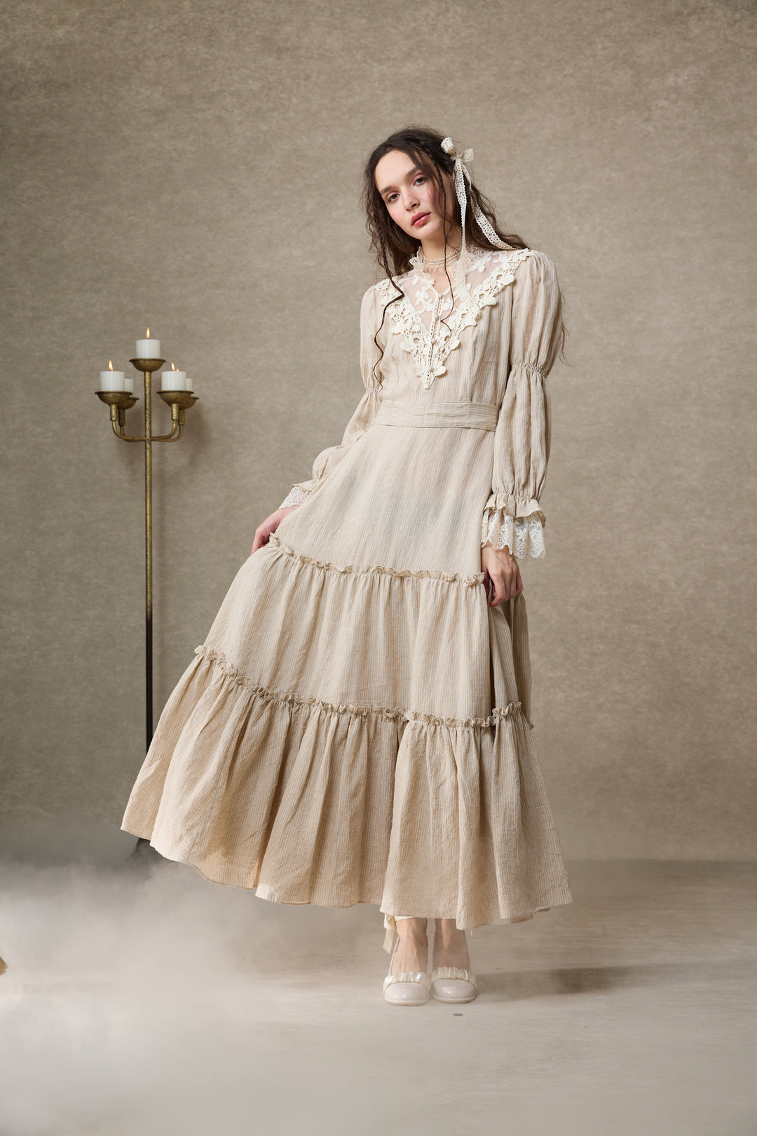 Leona 21 | Lace Maxi Linen Dress