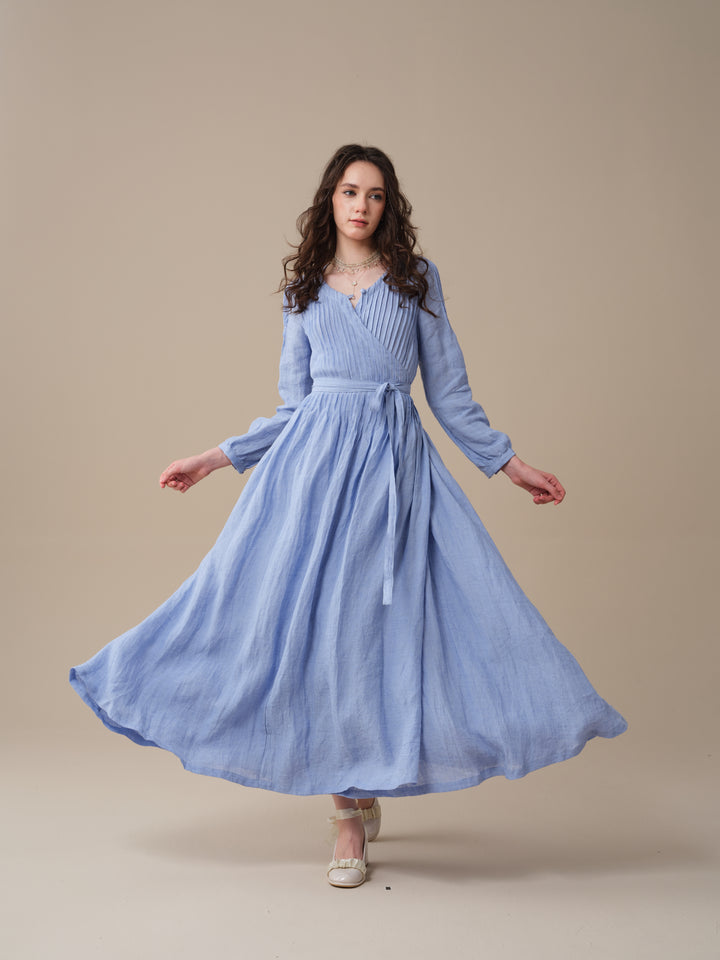 Bluebell 06 | Pintuck Linen Wrap Dress
