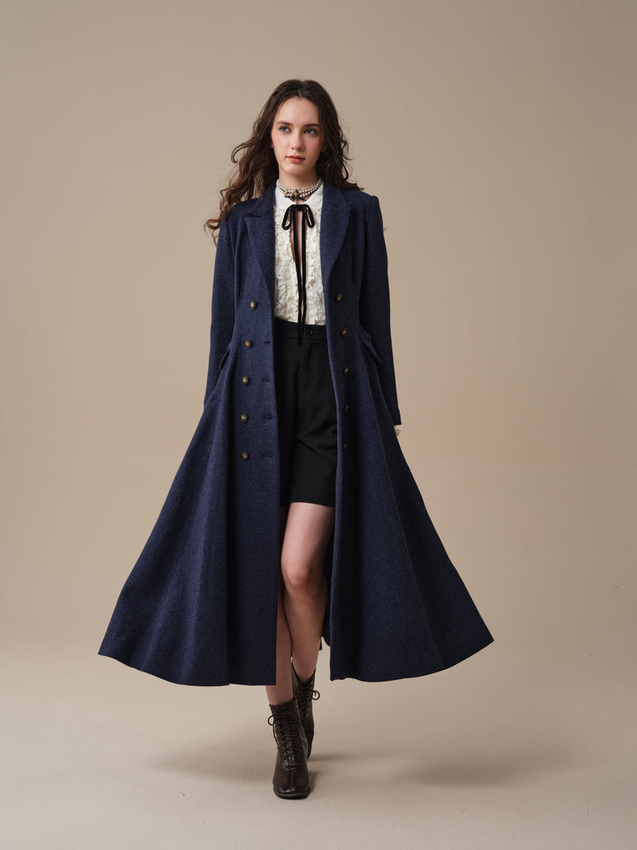 Mabel 01|Double breasted 100% wool coat