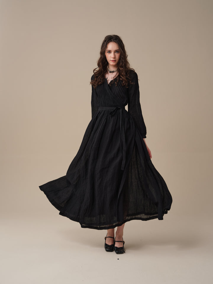 Bluebell 06 | Pintuck Linen Wrap Dress