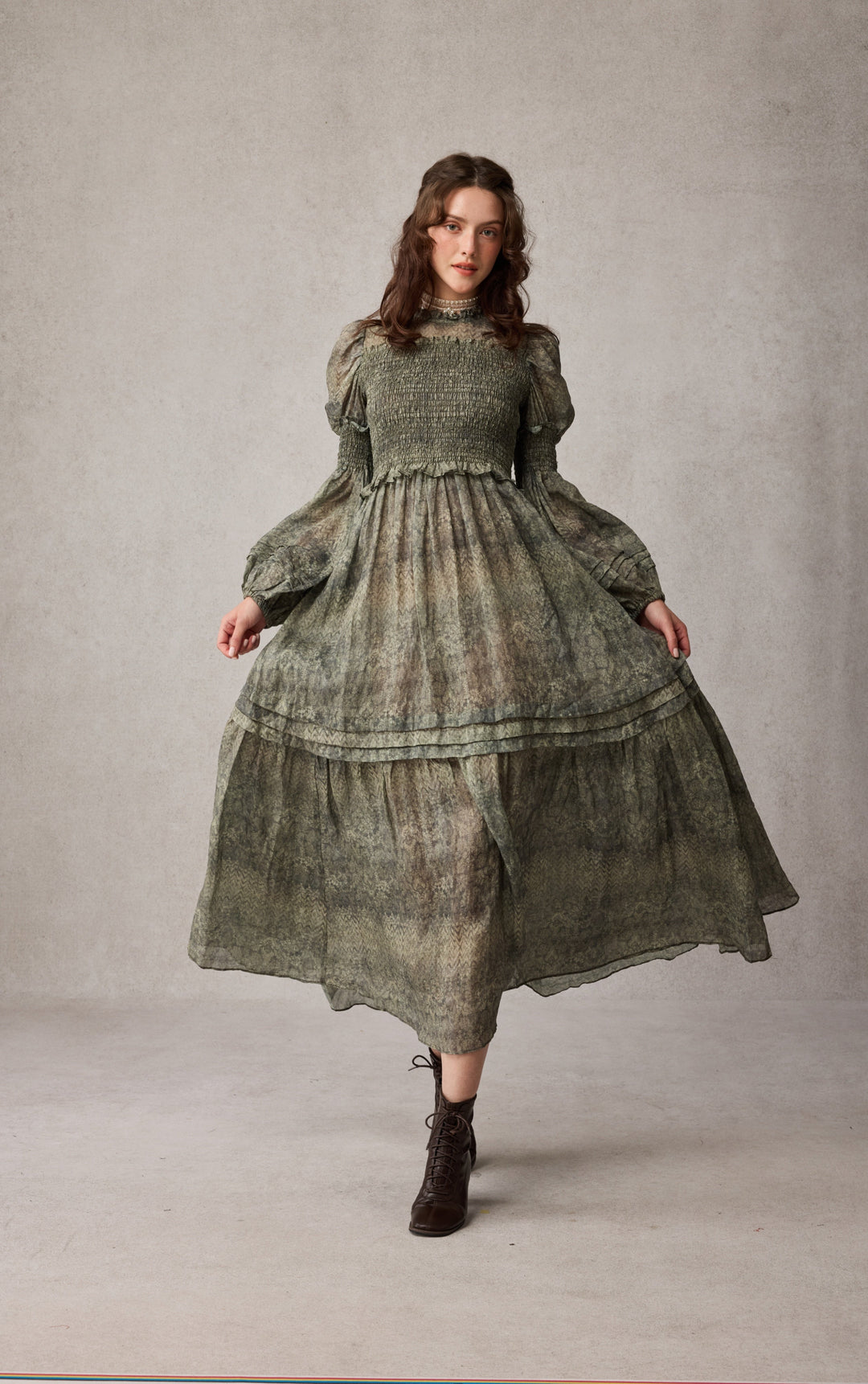 Jane 33 |Edward Smocking Linen Dress Chemise