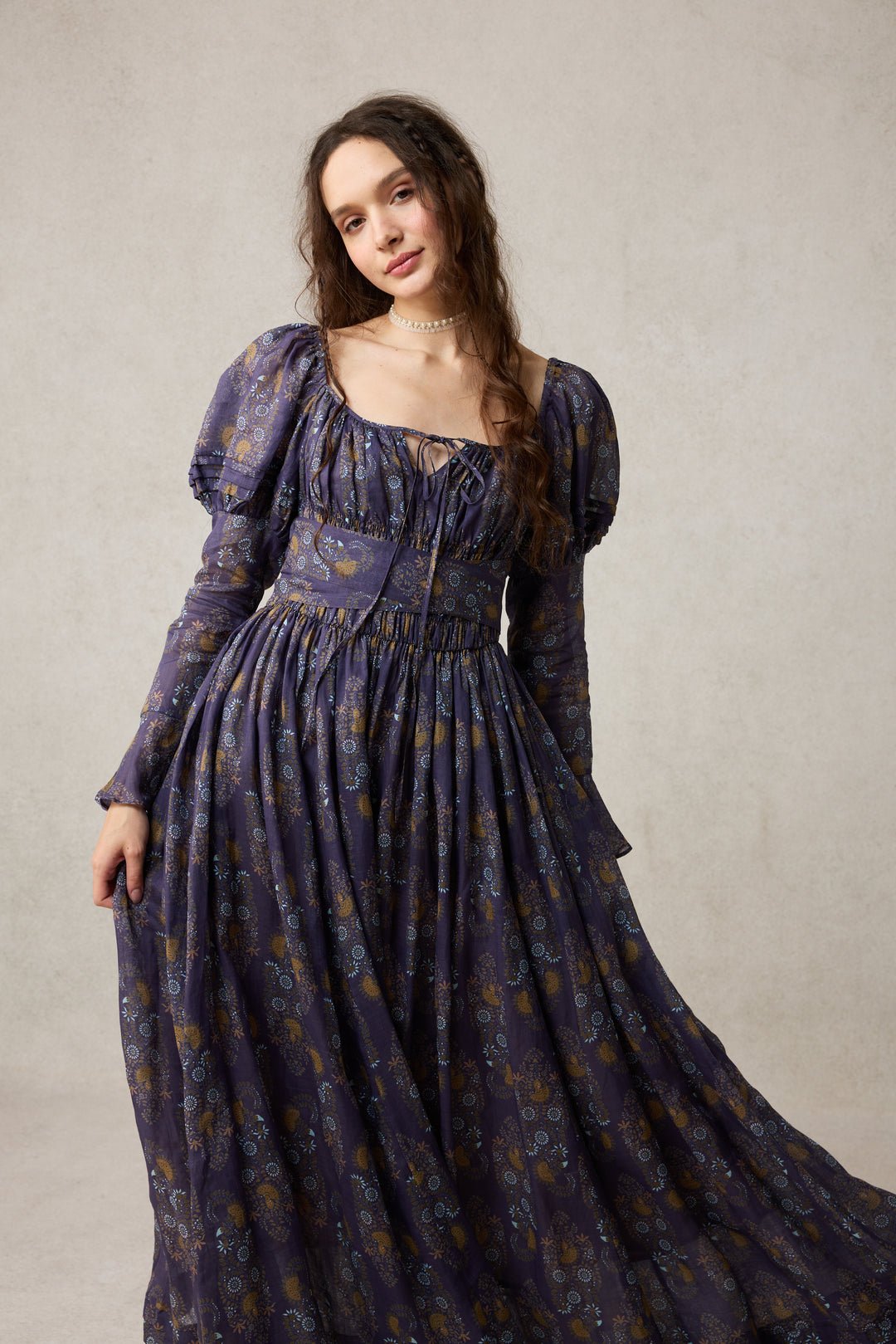 Paisley 11 | Elegant Floral Linen Dress