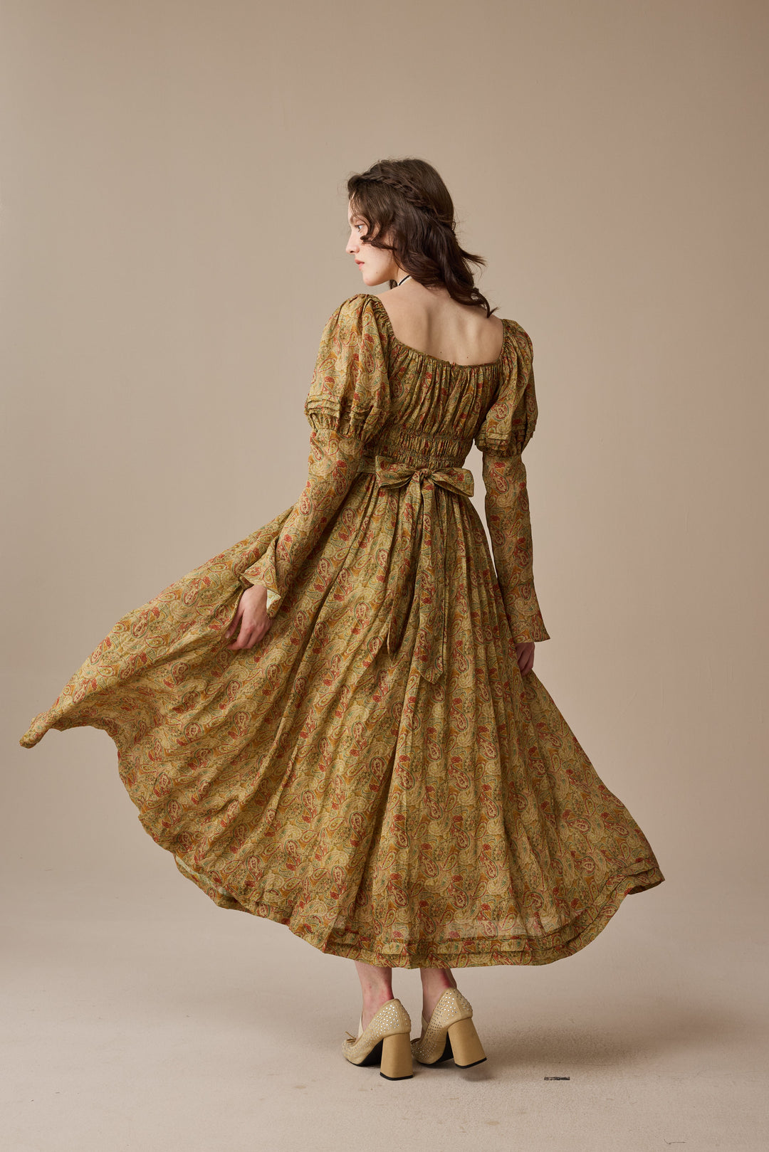 Paisley 11 | Elegant Floral Linen Dress