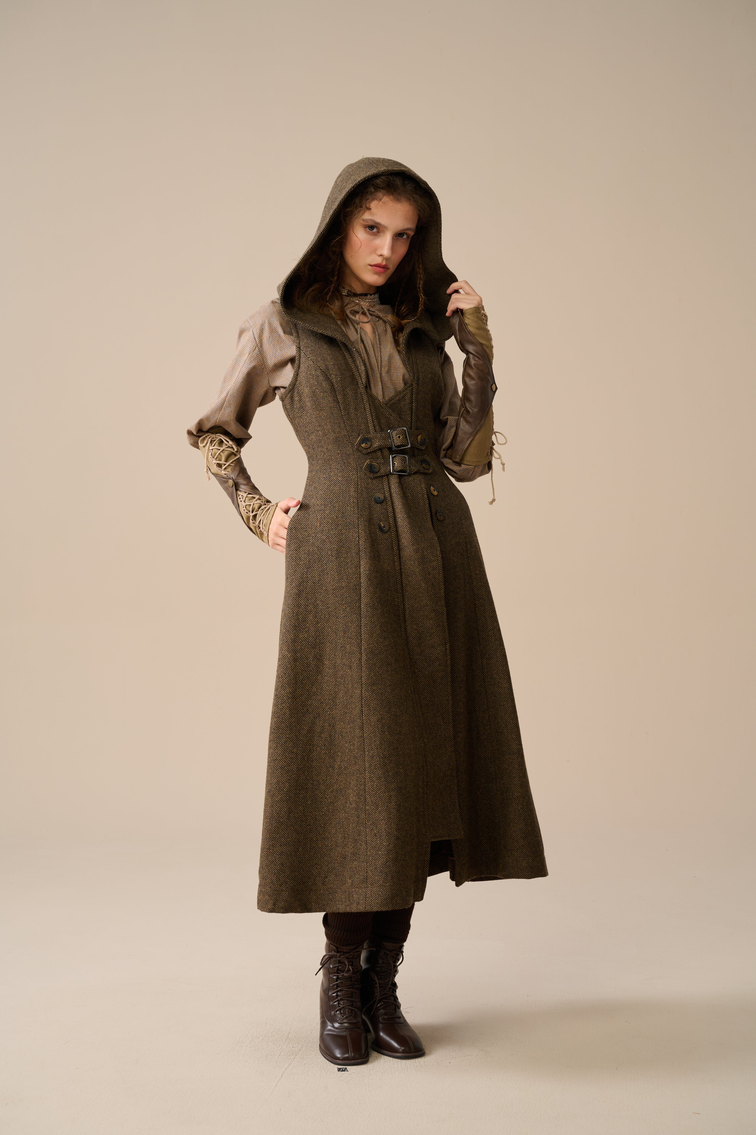 Patricia 21| hooded corset wool dress – Linennaive