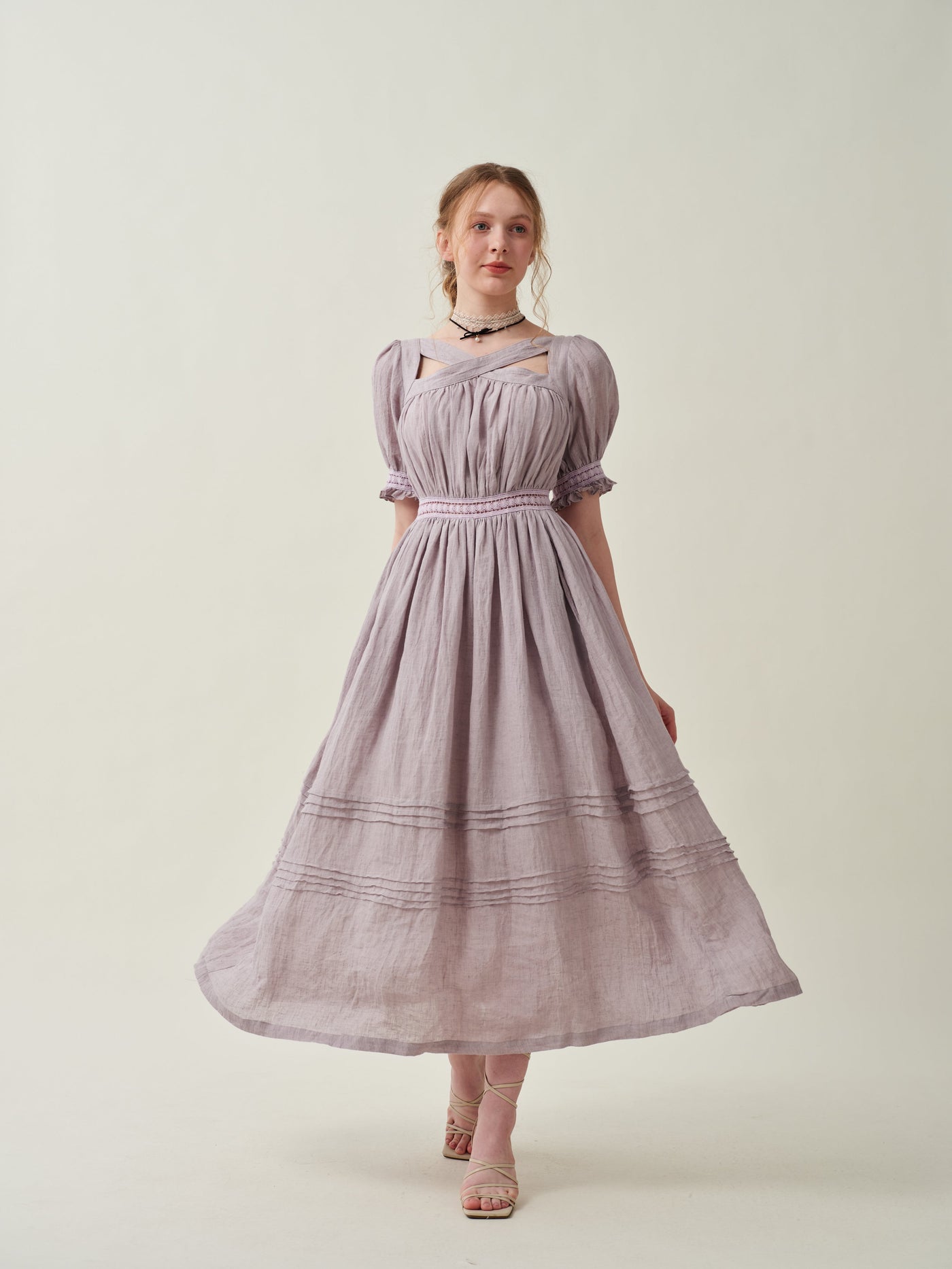 Camellia 18 | lace linen dress