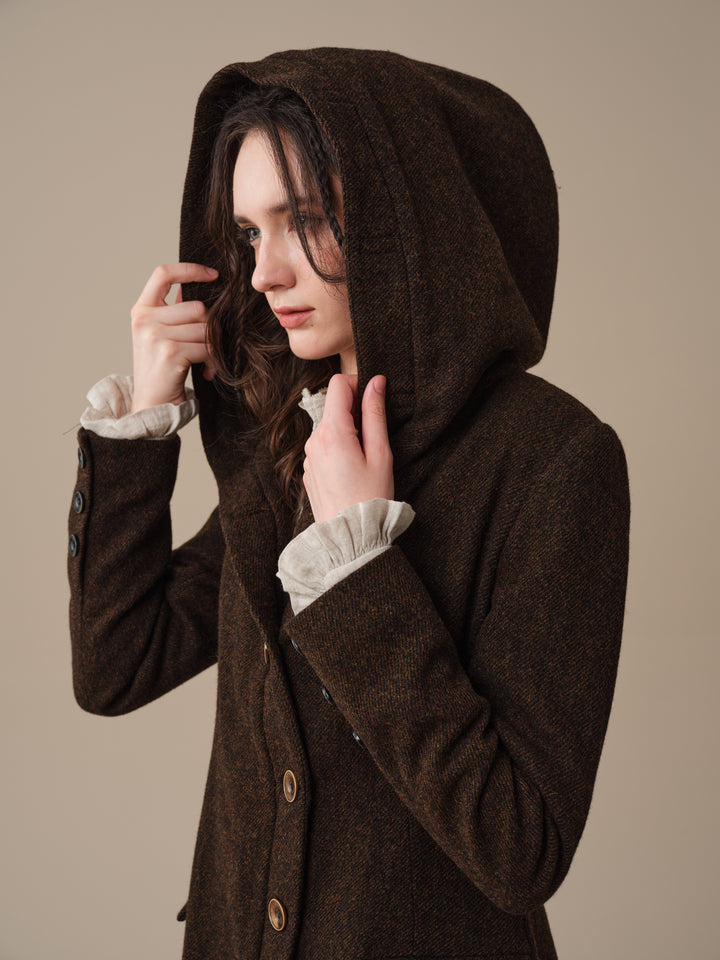 Augusta 02 | Tailored Hooded  100% Wool Coat