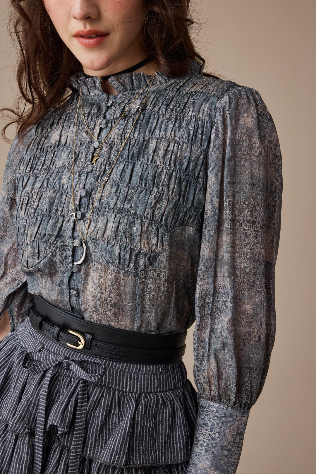 Clove 9 | smocked longsleeved linen blouse