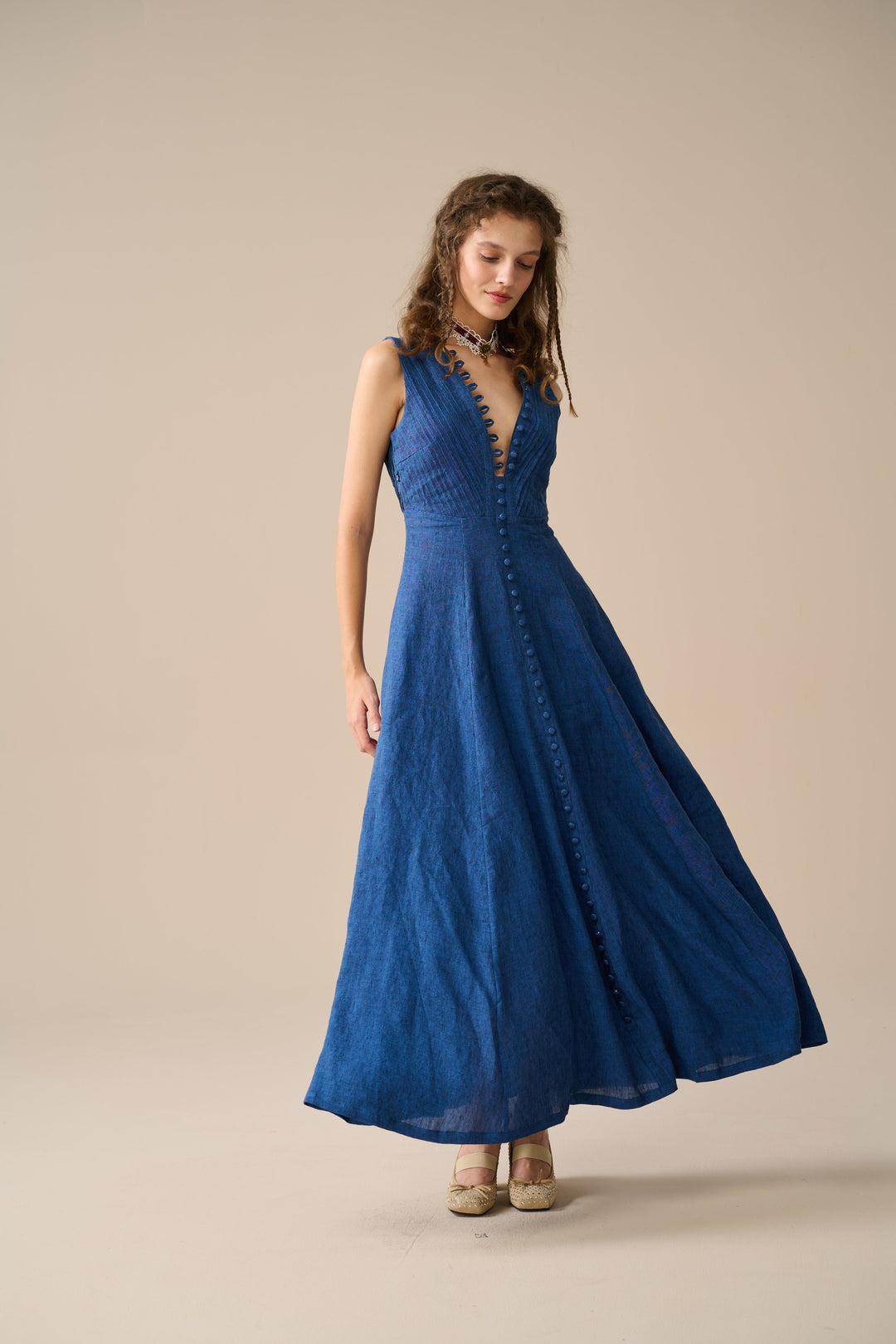 Rebecca 18 | Pleated Maxi Linen Dress Rebecca 18 | Pleated Maxi Linen Dress