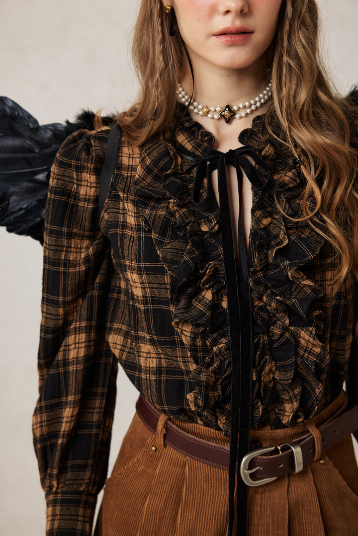 Annie 22 | 100% Wool Puff Sleeve Shirt Blouse