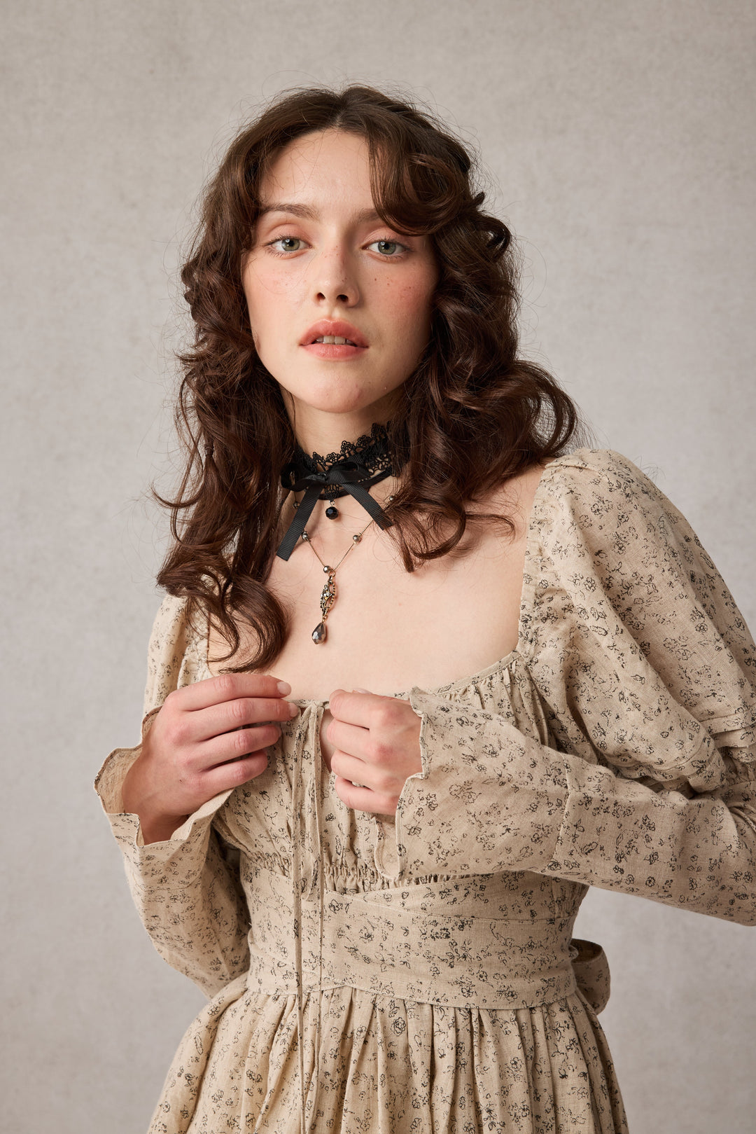 Paisley 11 | Elegant Floral Linen Dress