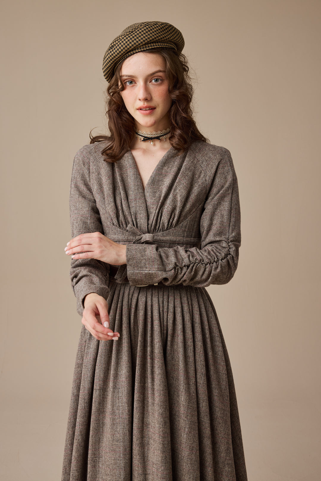 Bette 24 |Gingham 100% Wool Dress