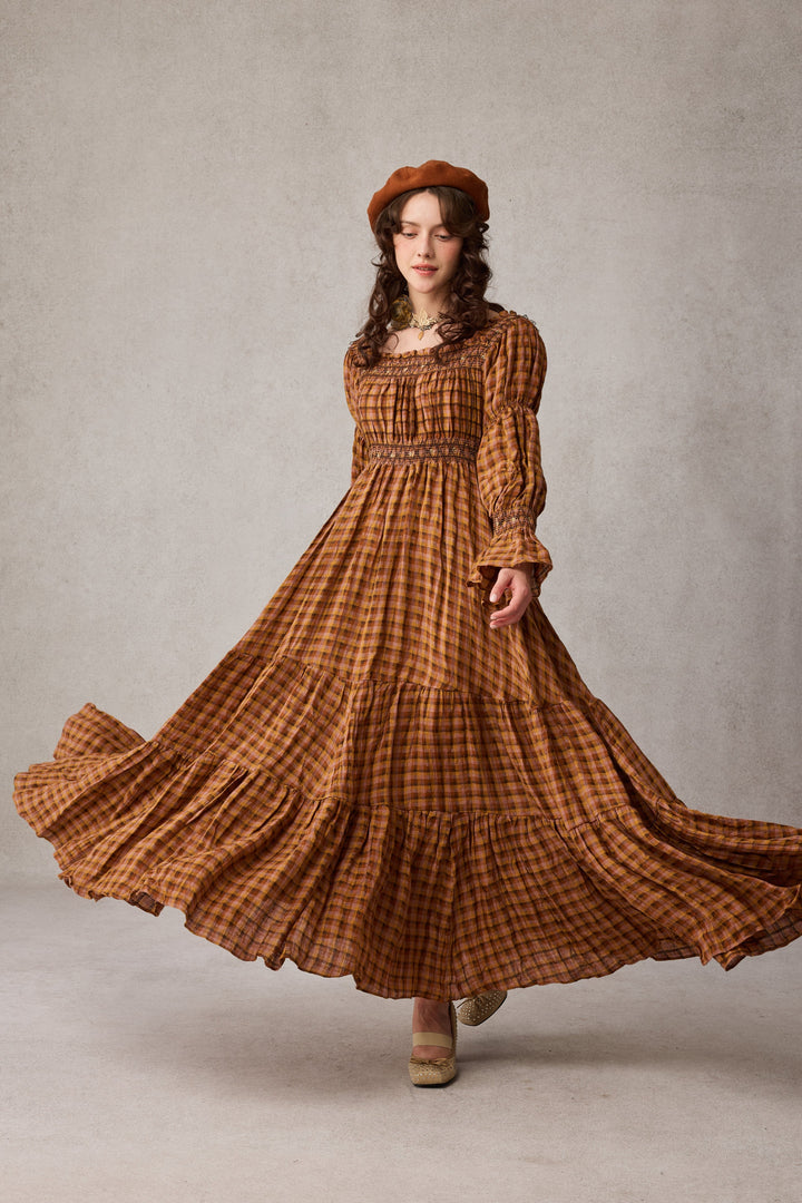 Cloud 21 | smocking embroidery linen dress