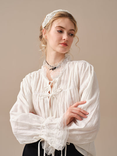 JENNIFER 33 | victorian linen blouse with lace