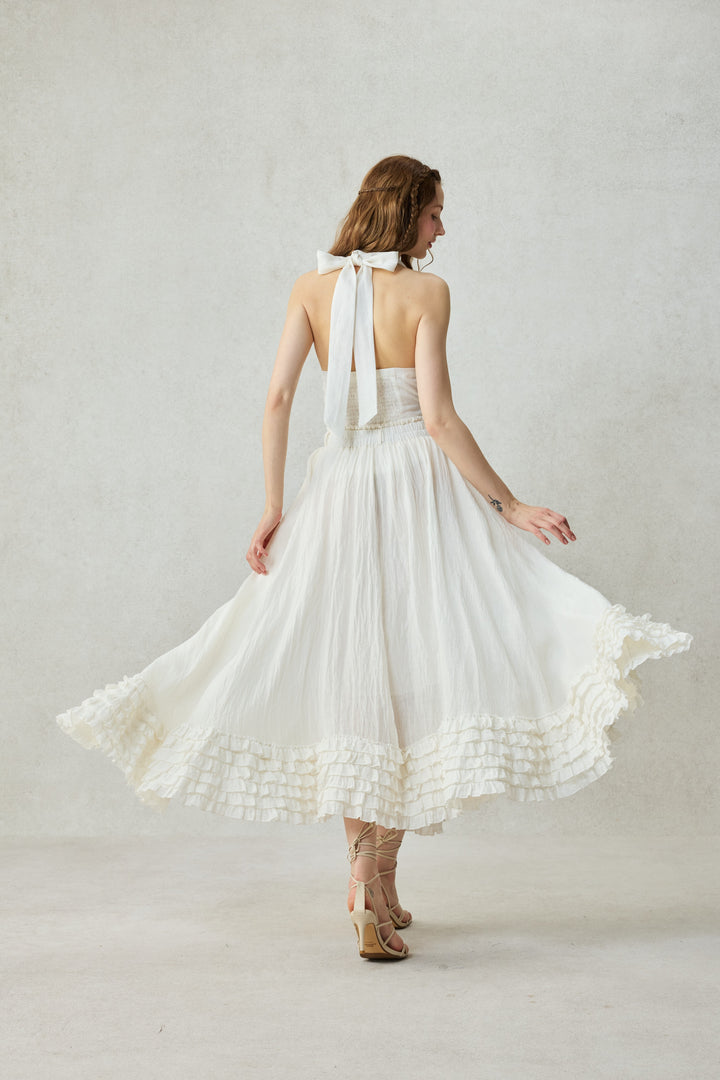 Muse 31 | Elegant halter linen blouse