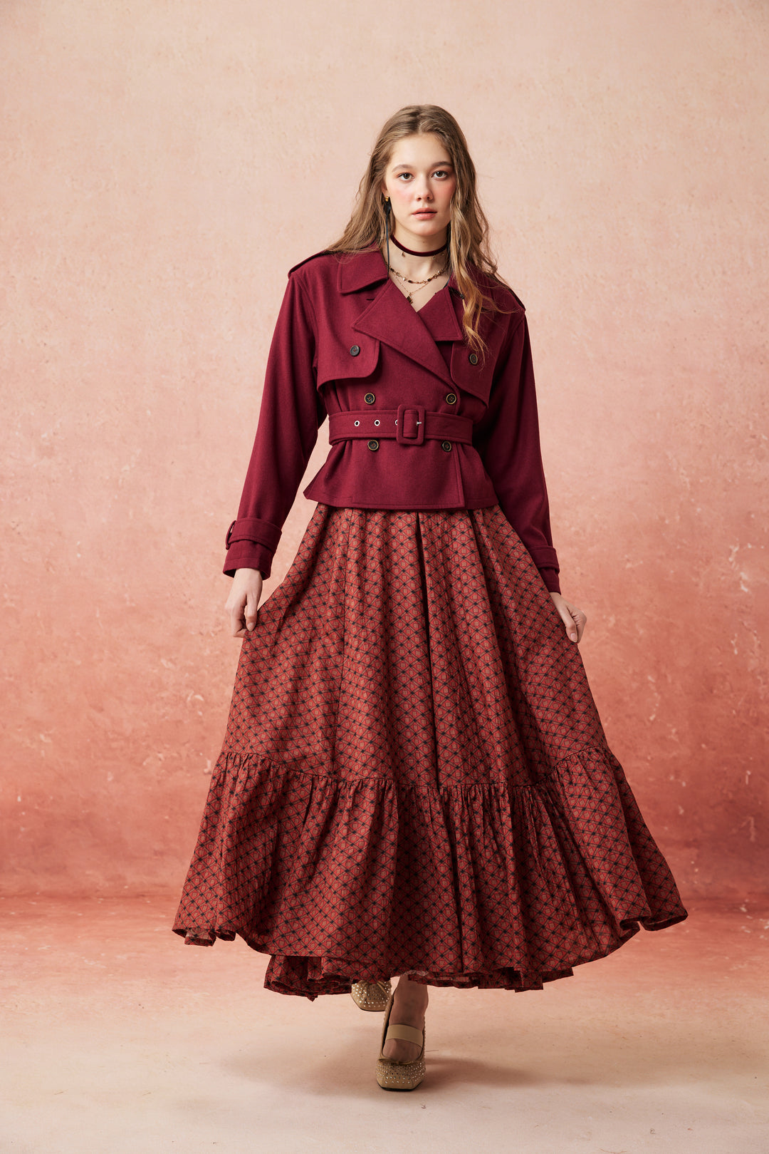 Moira 21 | 100% wool cropped trench coat