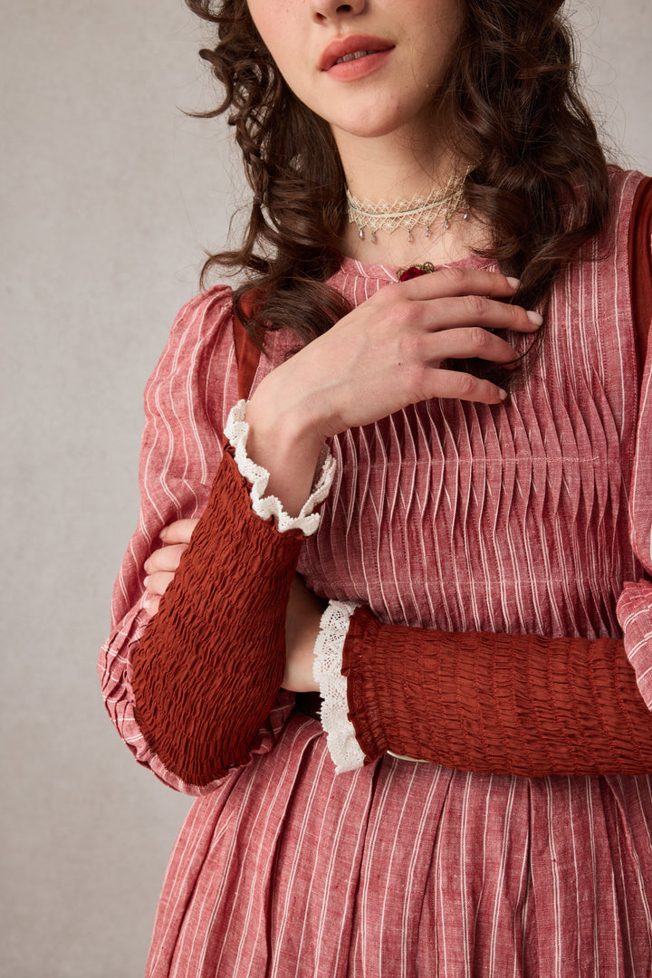 Eliana 15 | Pintucked Patchwork Linen Dress