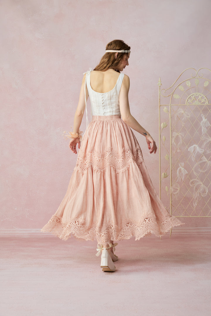 Moonstone 22 |Lace linen Maxi skirt