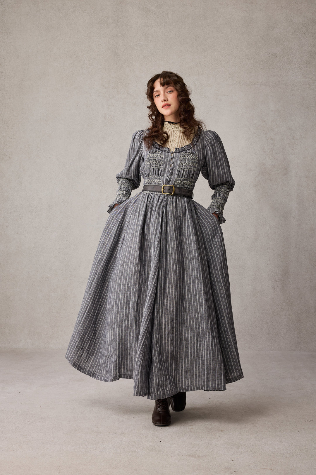 Jasmine 21 |smocking linen dress