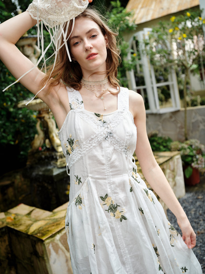 Juliet | Lace & Linen Dress Gown