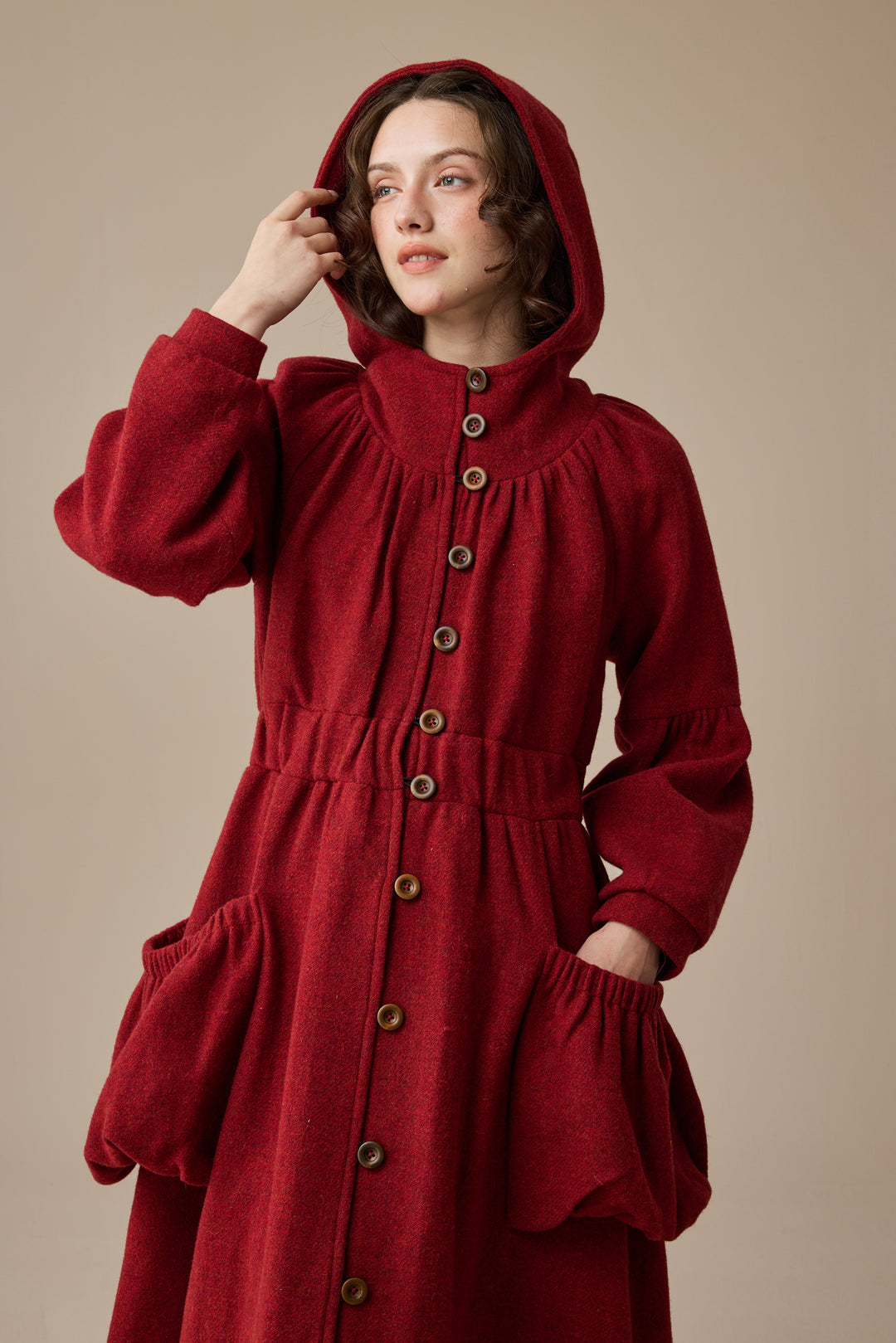 Melissa 28 |100% Wool Hooded Coat