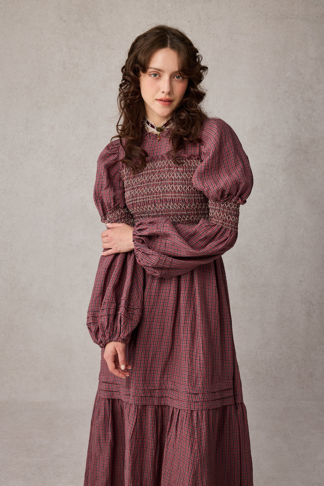 Jane 33 |Edward Smocking Linen Dress Chemise