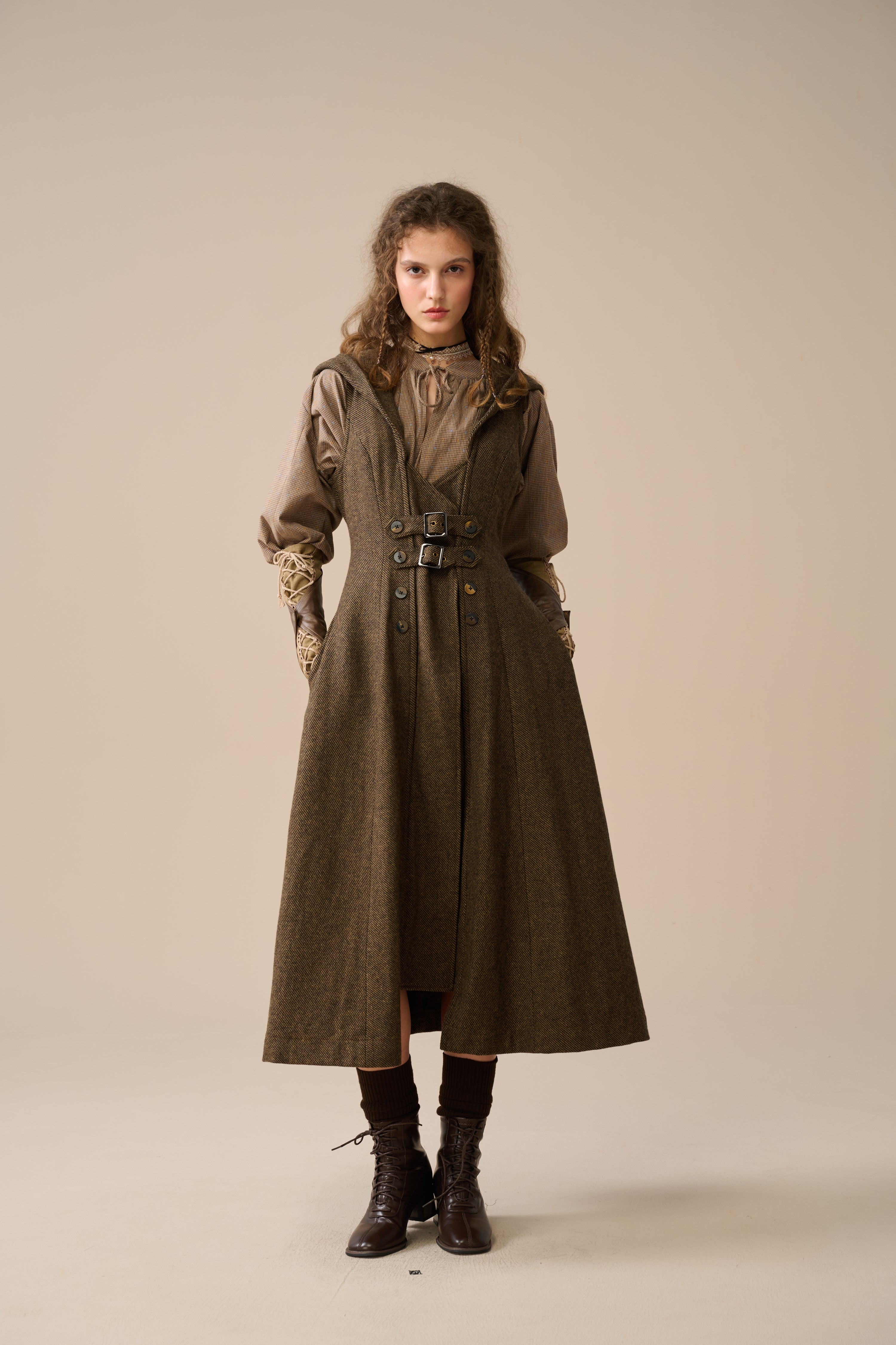Patricia 21| hooded corset wool dress – Linennaive