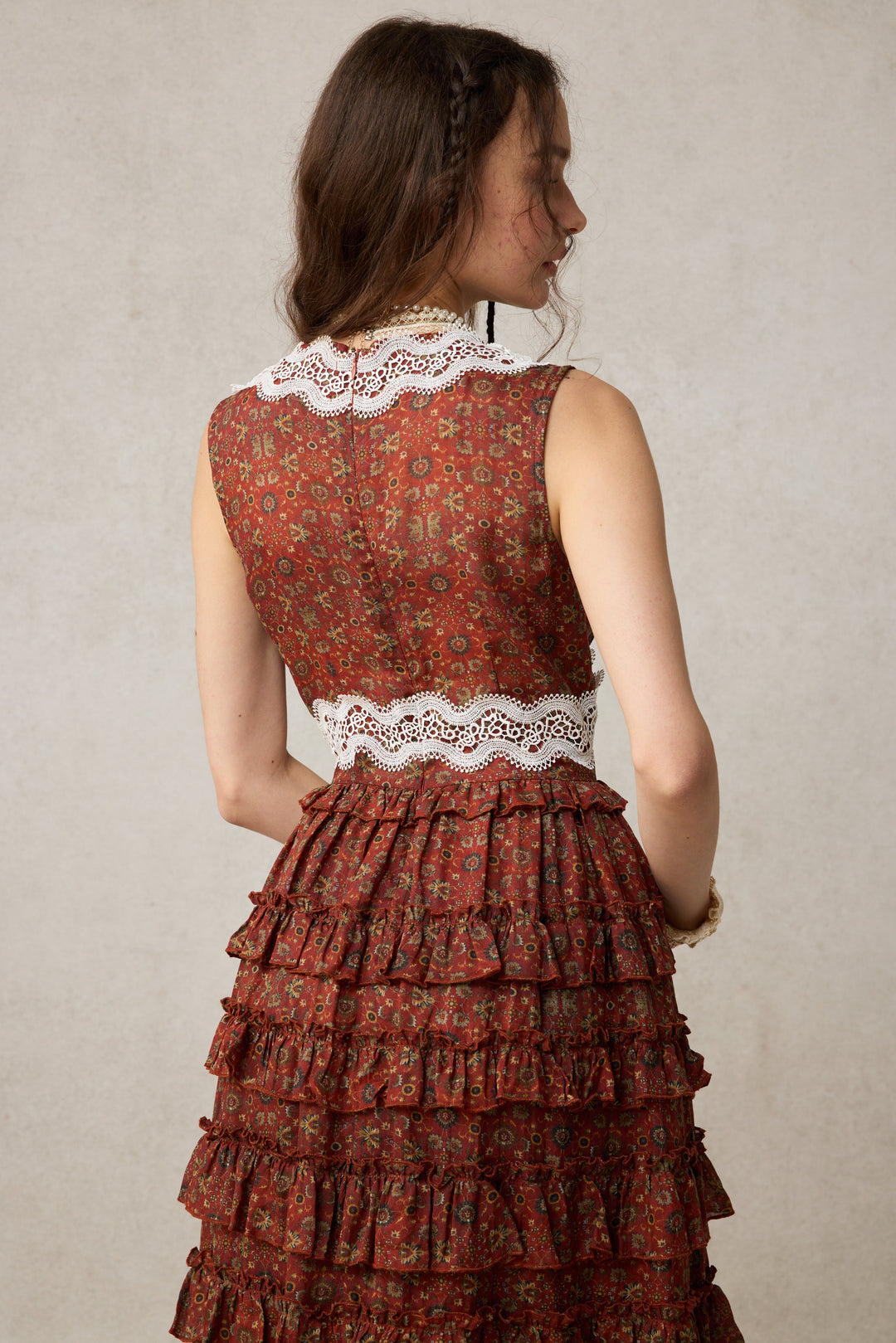 Nolita 28 |Lace & Linen Dress Gown (With Gift scarf) Nolita 28 |Lace & Linen Dress Gown (With Gift scarf)