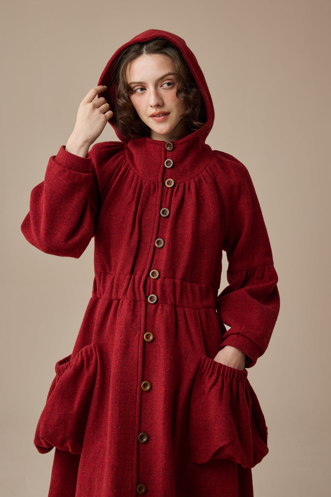 Melissa 28 |100% Wool Hooded Coat
