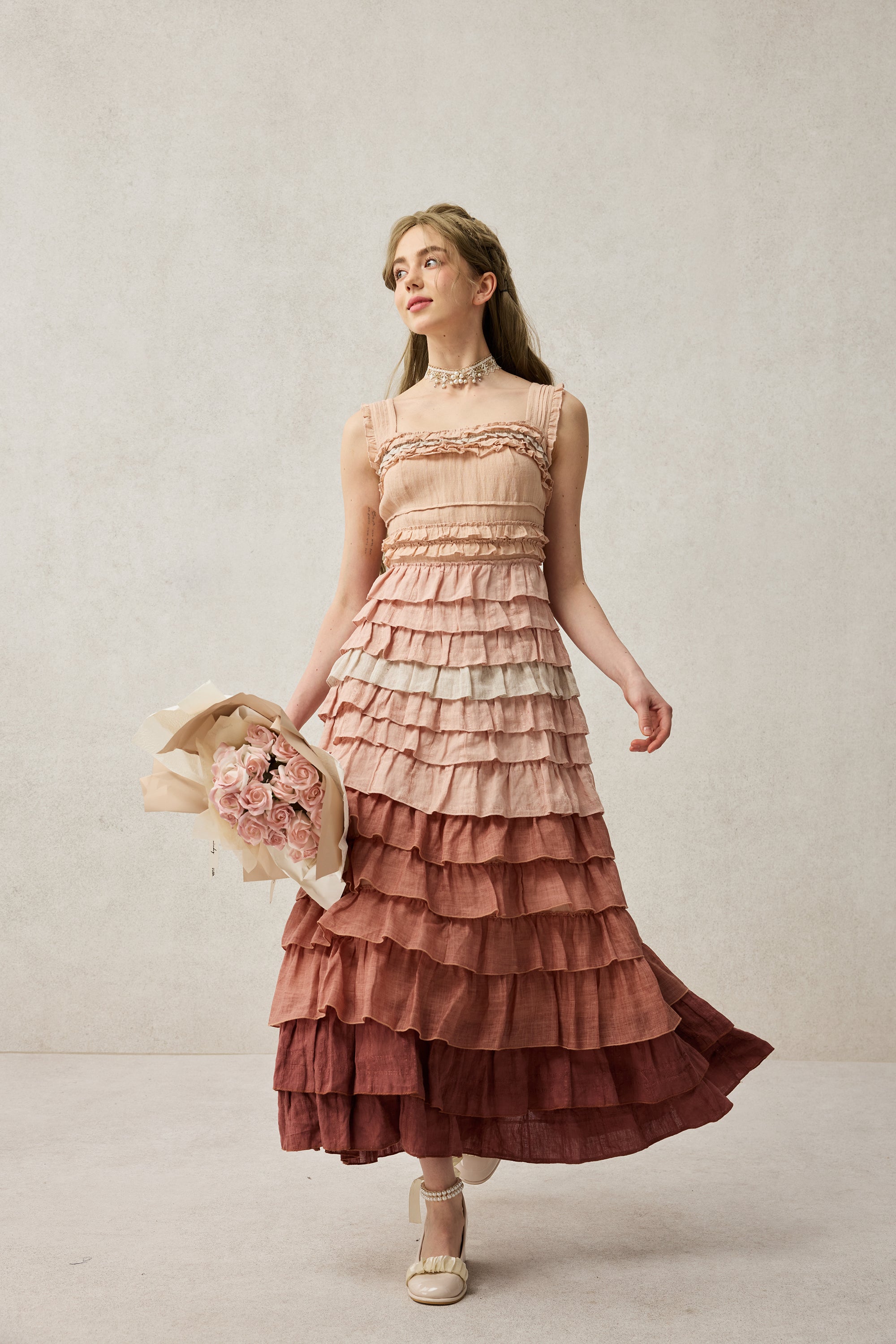 Petals 22 | Dreamy gradient Linen Dress – Linennaive