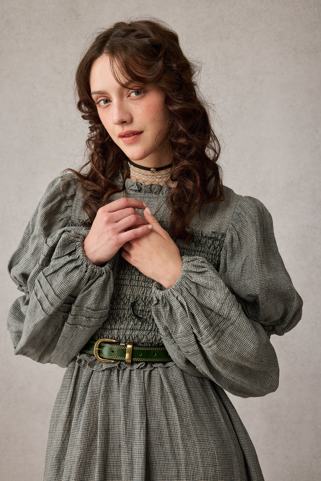 Jane 33 |Edward Smocking Linen Dress Chemise