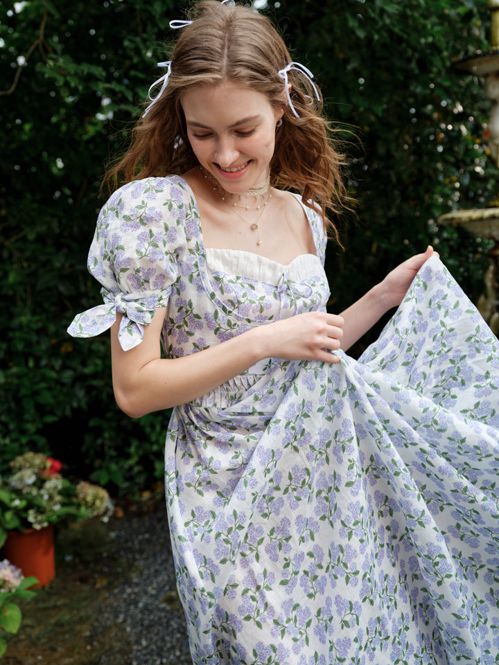 Hydrangea 27 | Corset Floral Linen Dress