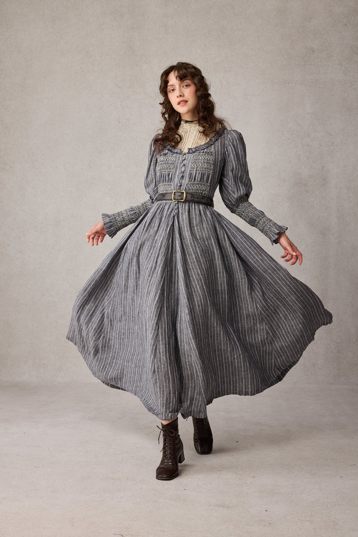Jasmine 21 |smocking linen dress