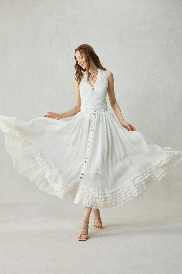 Muse 31 | Elegant halter linen blouse