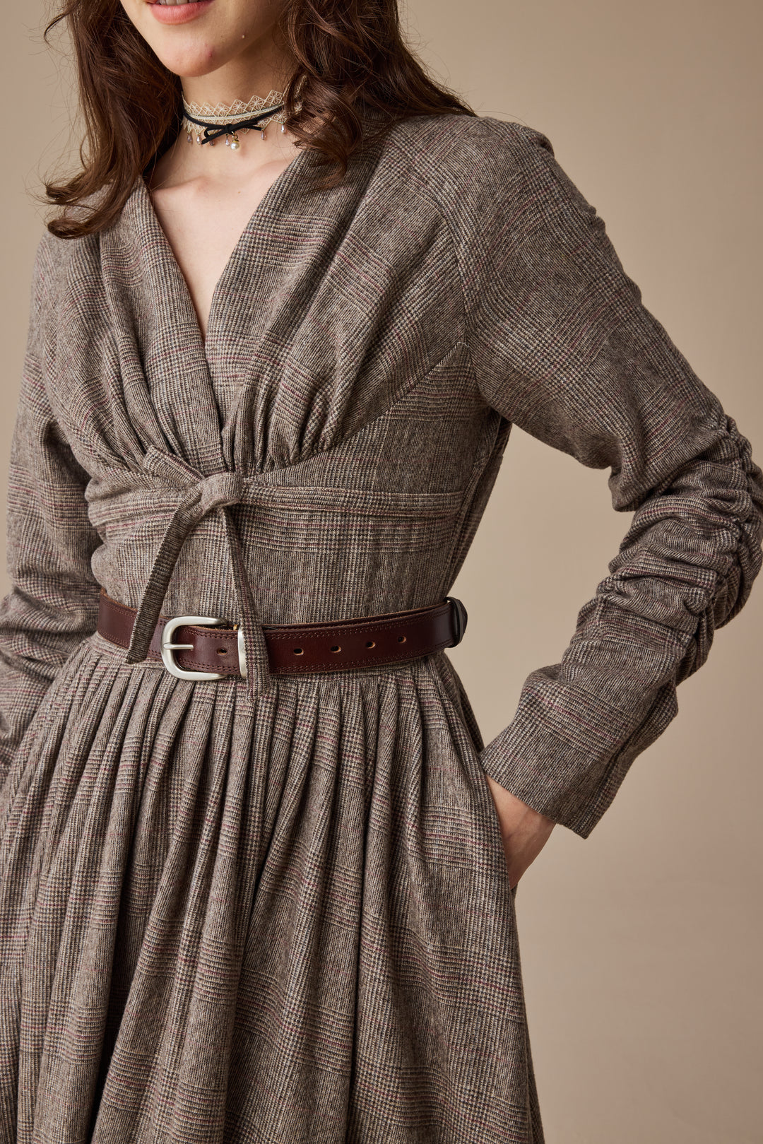 Bette 24 |Gingham 100% Wool Dress