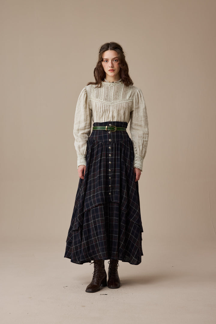 Christina 19 |Retro Layered Wool Skirt