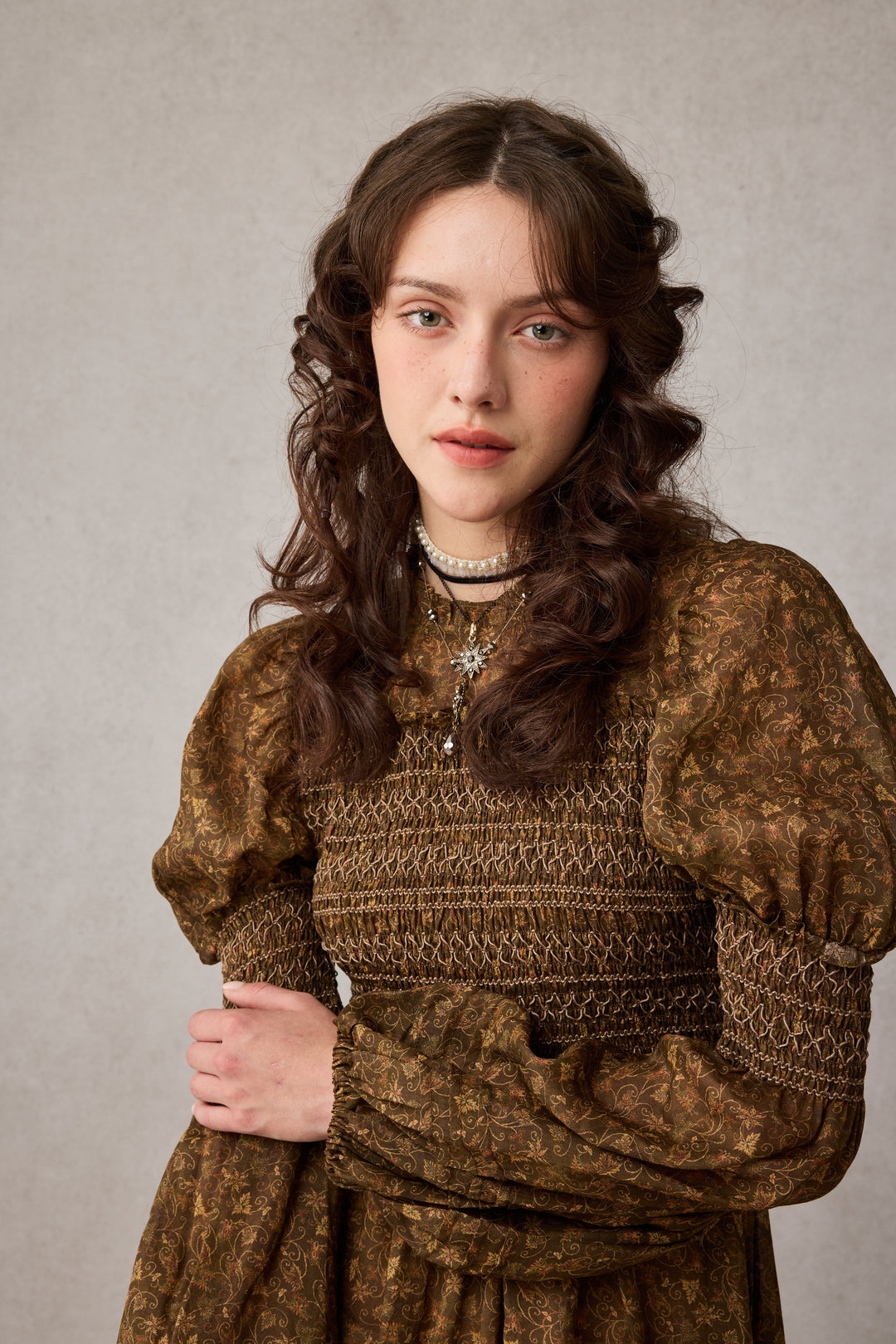 Jane 33 |Edward Smocking Linen Dress Chemise