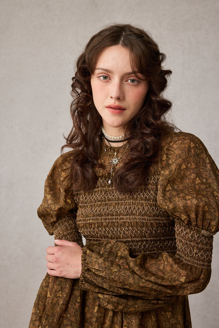 Jane 33 |Edward Smocking Linen Dress Chemise