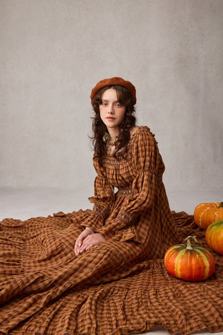 Cloud 21 | smocking embroidery linen dress