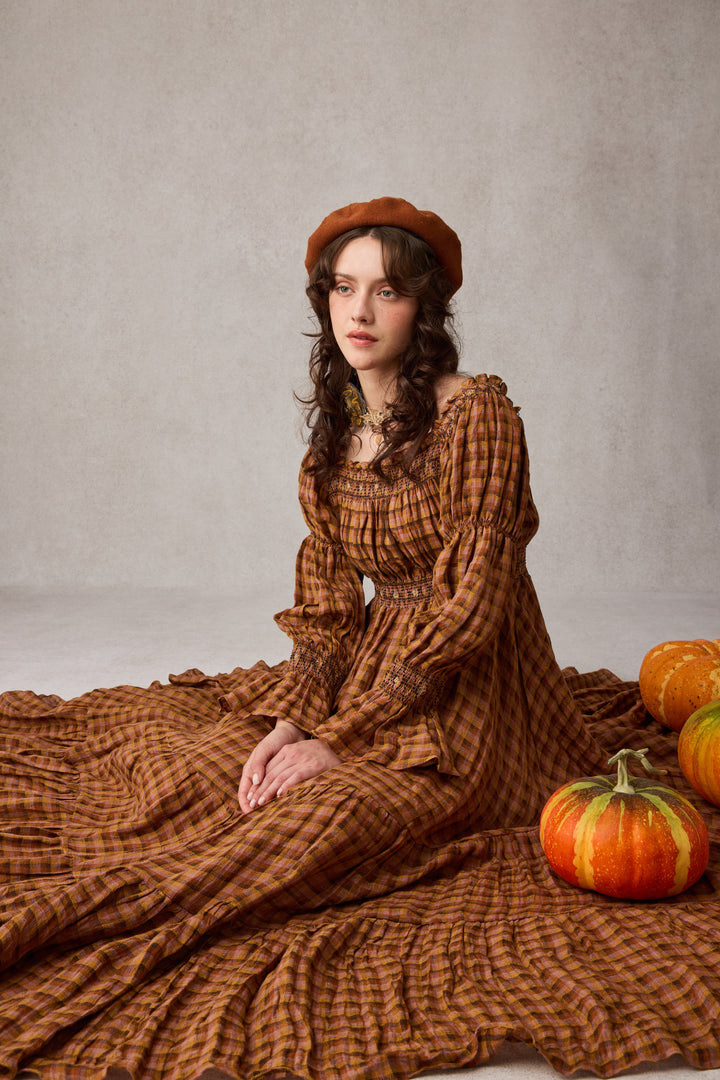 Cloud 21 | smocking embroidery linen dress