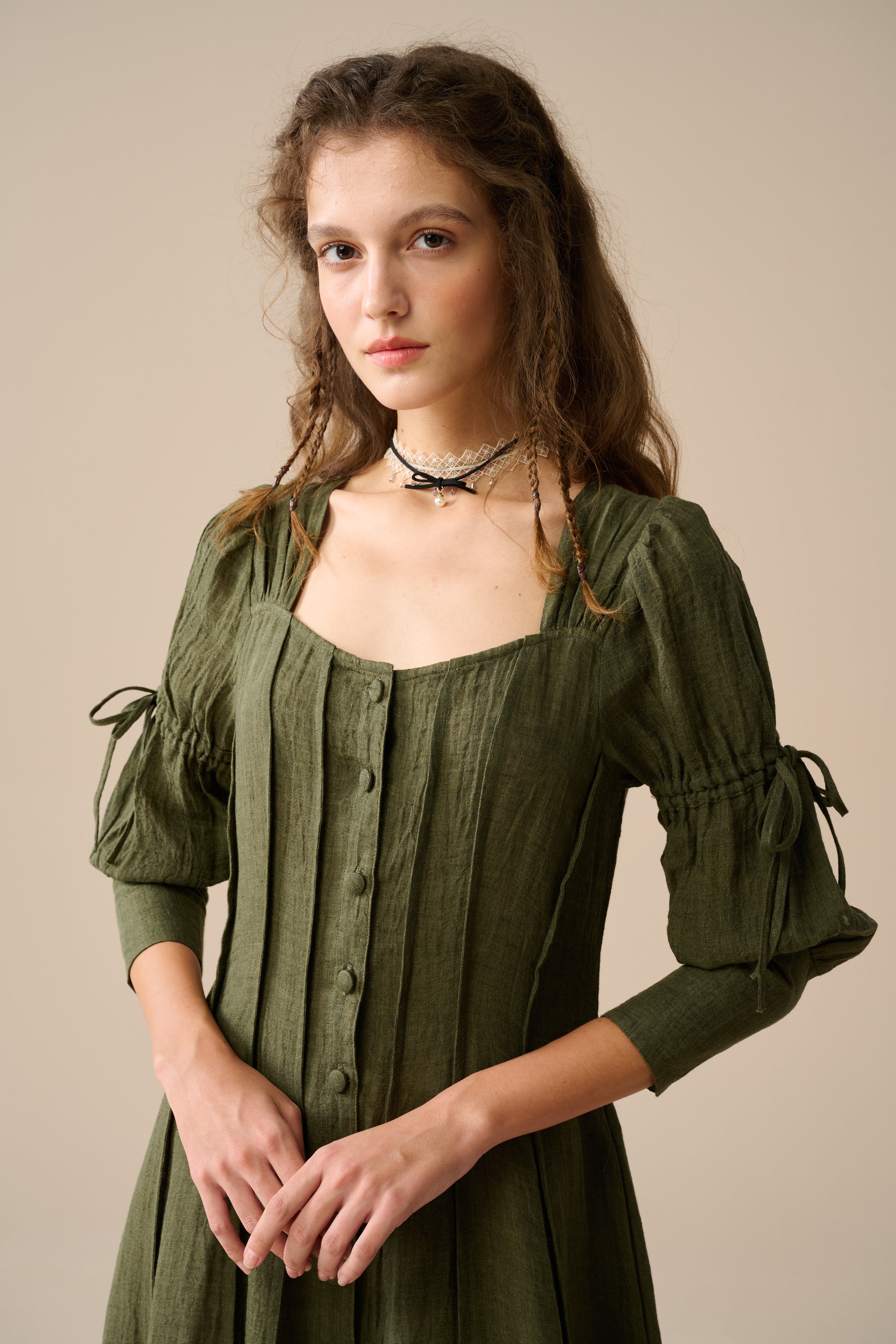 Laura 31 | Pintucked Maxi Linen Dress – Linennaive