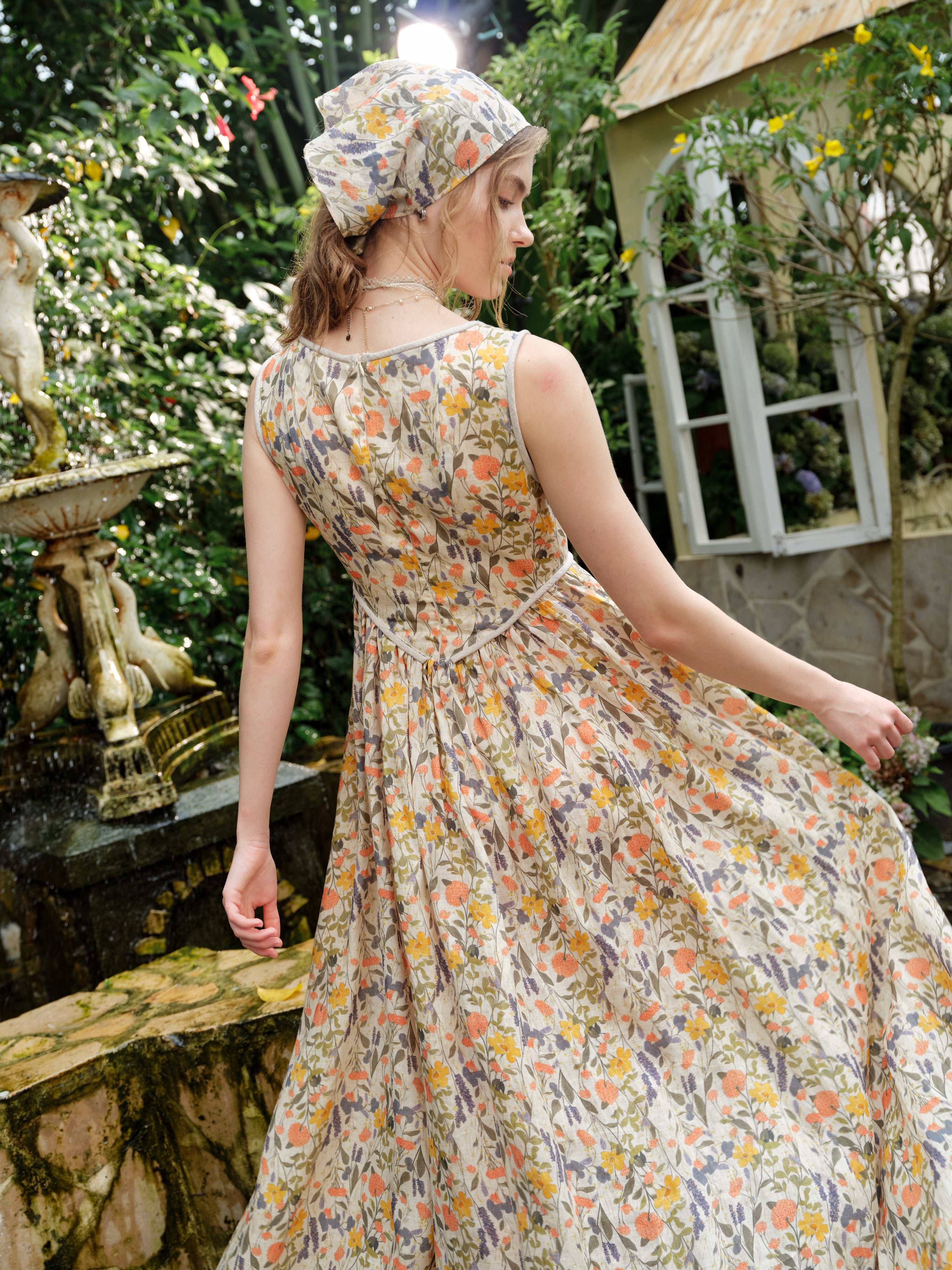 Anis 23 | Lace-up Jacquard Linen Corset Dress – Linennaive