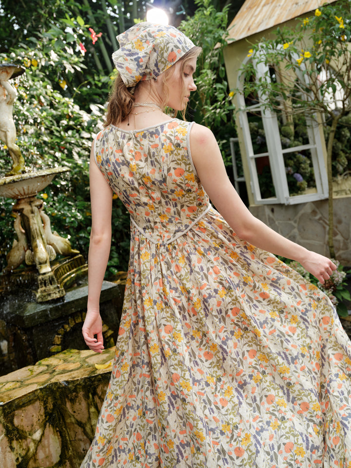 Anis 23 | Lace-up Jacquard Linen Corset Dress