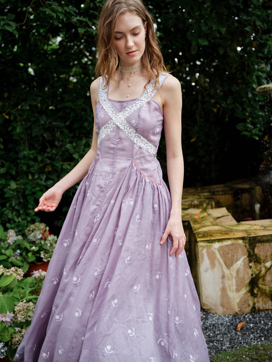 Juliet | Lace & Linen Dress Gown