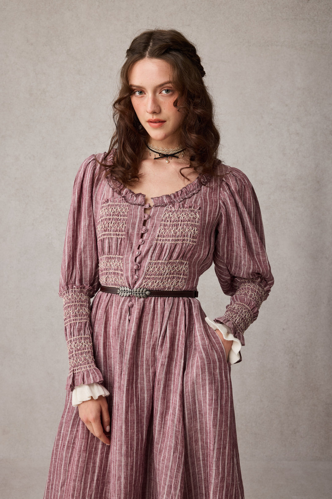 Jasmine 21 |smocking linen dress